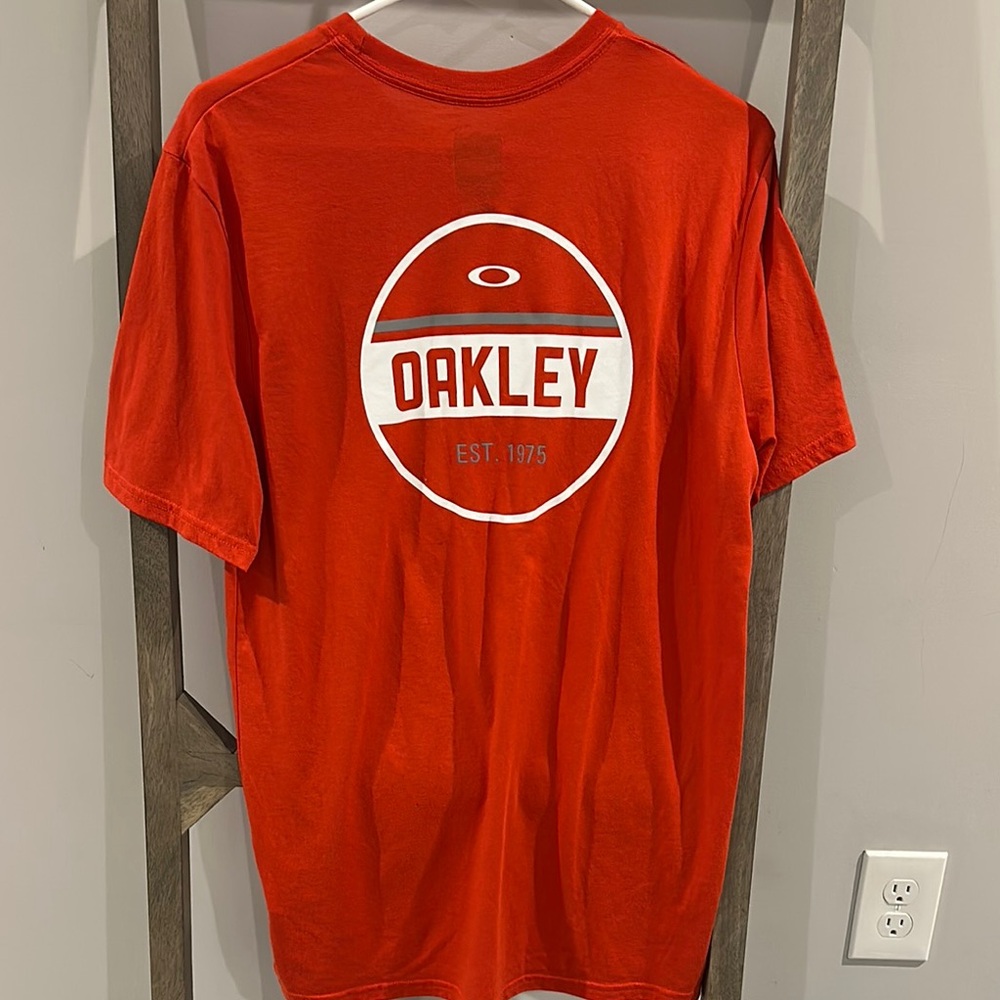 Oakley Red Short Sleeve Tee with Bold Logo
